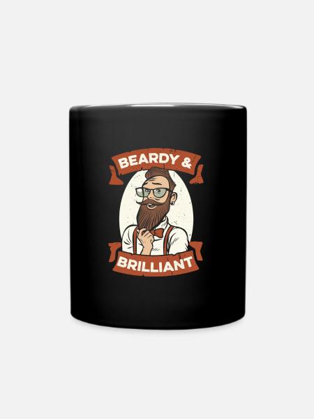 Vollbart Bart Bartträger Hipster Mann - Tasse einfarbig - Schwarz