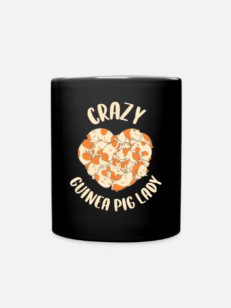 Crazy Guinea Pig Lady Guinea Pig Cadeau - Mug uni - noir