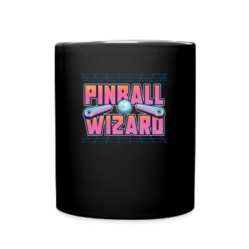 Retro Pinball Flipper Vintage Arcade Gaming - Full Colour Mug - black - Front