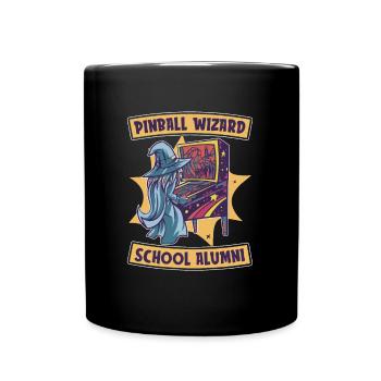 Retro Pinball Flipper Vintage Arcade Gaming - Full Colour Mug - black - Front