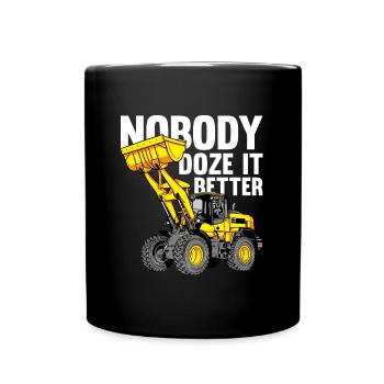Bulldozer Planierraupe - Tasse einfarbig - Schwarz - Vorne
