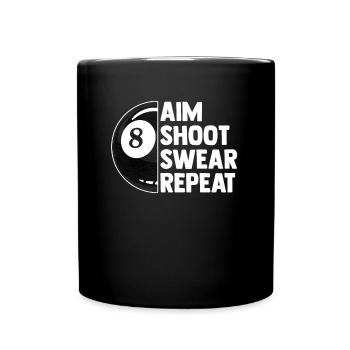 Billiards 8-ball - Full Colour Mug - black - Front