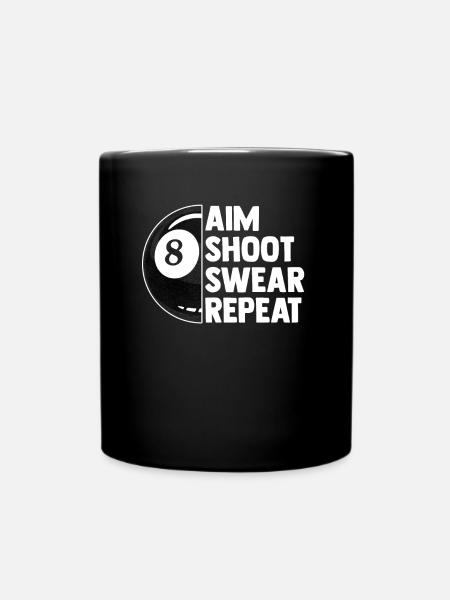 Billiards 8-ball - Full Colour Mug - black
