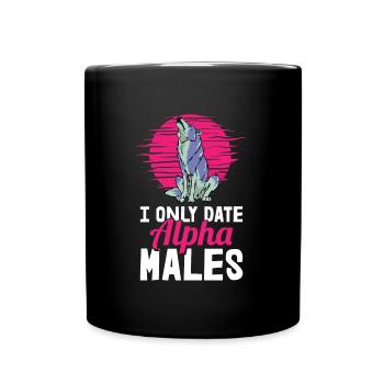 Wolf - Tasse einfarbig - Schwarz - Vorne