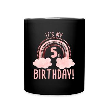 5th Birthday Fifth Birthday Five Years Old - Full Colour Mug - black - Front