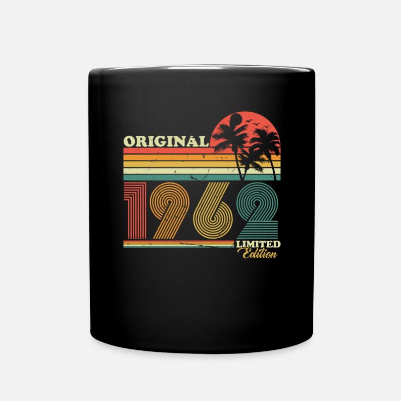 1962 Vintage Birthday Retro Vintage Gift - Full Colour Mug - black