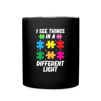 Autismus Autist - Tasse einfarbig - Schwarz - Vorne