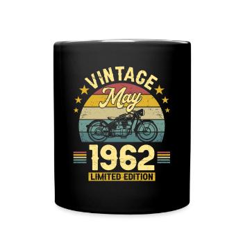 Vintage 60 Jahre Mai 1962 60. Jahrestag - Tasse einfarbig - Schwarz - Vorne