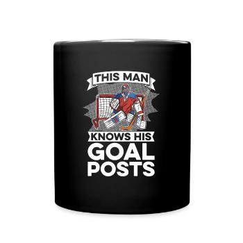 Eishockey Ice Hockey Torwart Torhüter Tormann - Tasse einfarbig - Schwarz - Vorne