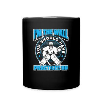 Eishockey Ice Hockey Torwart Torhüter Tormann - Tasse einfarbig - Schwarz - Vorne