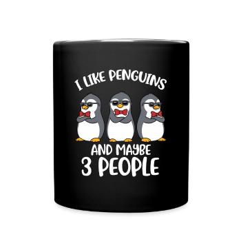I Like Penguins Penguin Gift - Full Colour Mug - black - Front
