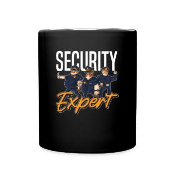 Security Wachmann Sicherheitsdienst - Tasse einfarbig - Schwarz - Vorne