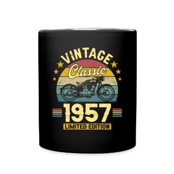 66th Birthday 1957 Biker 66 Years Anniversary - Full Colour Mug - black - Front