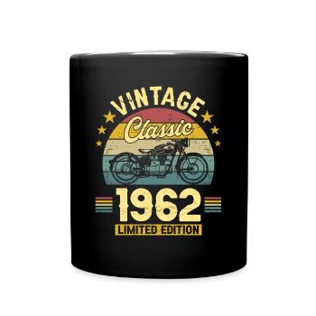 61st Birthday 1962 Biker 61 Years Anniversary - Full Colour Mug - black - Front