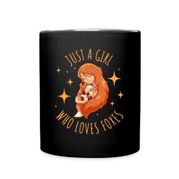 Juste une fille qui aime les renards Foxes Gift - Mug uni - noir - Devant