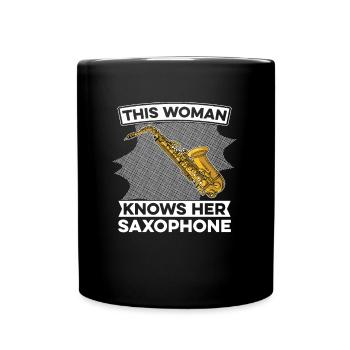 Sax Saxophone Saxophone Musician Jazz - Full Colour Mug - black - Front