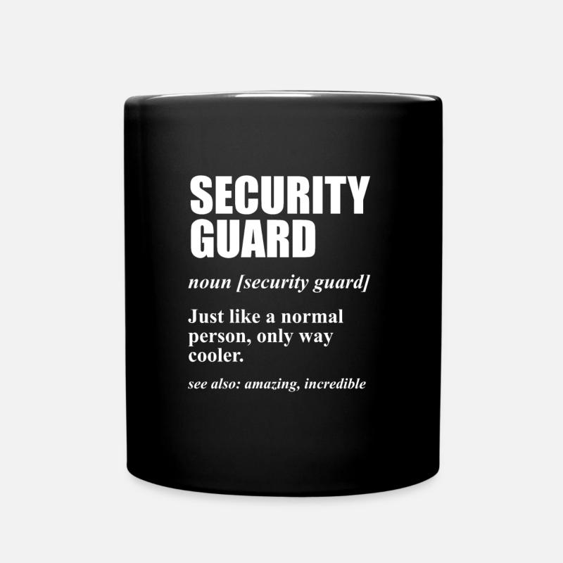 Security Wachmann Sicherheitsdienst - Tasse einfarbig - Schwarz