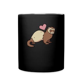 Frettchen - Tasse einfarbig - Schwarz - Vorne