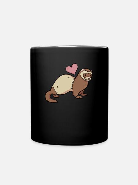 Frettchen - Tasse einfarbig - Schwarz