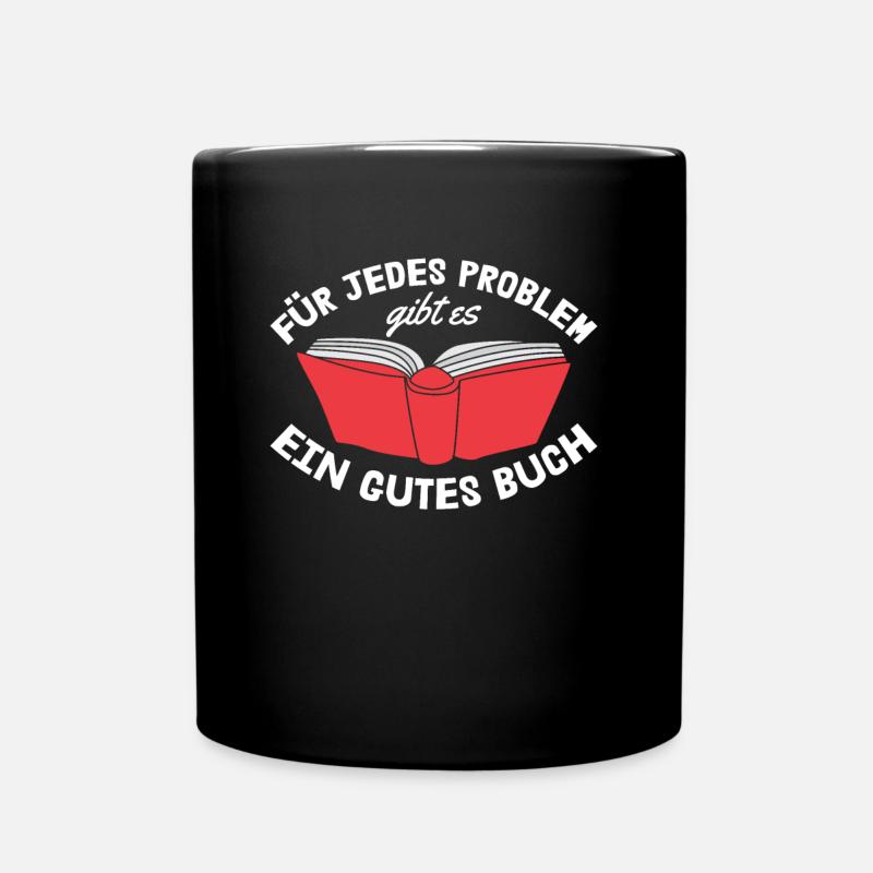 Bücherwurm Leseratte Buch Lesen - Tasse einfarbig - Schwarz