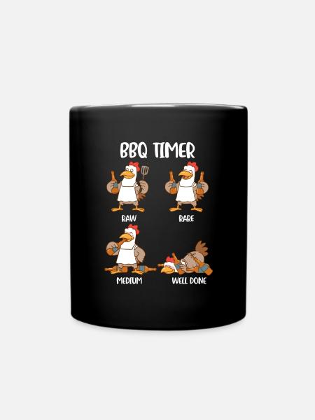 BBQ Timer BBQ Gift - Full Colour Mug - black