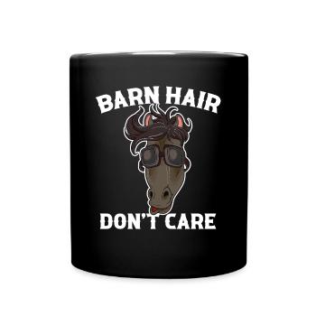 Barn Hair Dont Care Horse Cadeau - Mug uni - noir - Devant