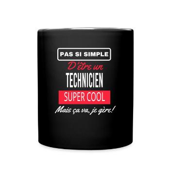 pas si simple TECHNICIEN - Mug uni - noir - Devant