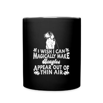 Beagle Hund - Tasse einfarbig - Schwarz - Vorne