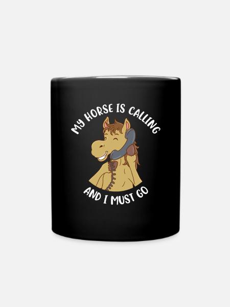 Mon cheval appelle et je dois aller à cheval cadeau - Mug uni - noir