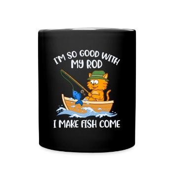 At So Good With My Rod Fishing Gift - Full Colour Mug - black - Front