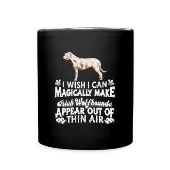 Irischer Wolfshund Hund - Tasse einfarbig - Schwarz - Vorne