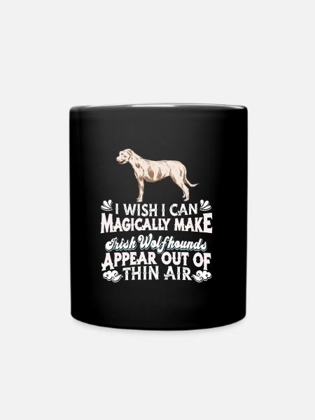 Irischer Wolfshund Hund - Tasse einfarbig - Schwarz