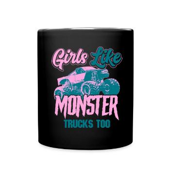 Camion monstre - Mug uni - noir - Devant