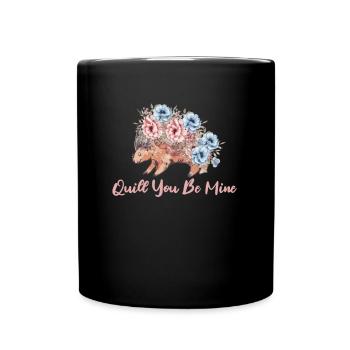 Stachelschwein - Tasse einfarbig - Schwarz - Vorne