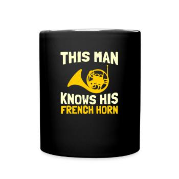 French Horn Hornist - Tasse einfarbig - Schwarz - Vorne