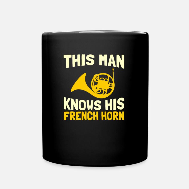 French Horn Hornist - Tasse einfarbig - Schwarz
