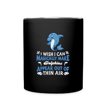Dolphin Dolphins - Full Colour Mug - black - Front