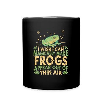 Frosch Frösche Amphibie - Tasse einfarbig - Schwarz - Vorne