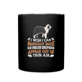 Chien de berger anglais - Mug uni - noir - Devant