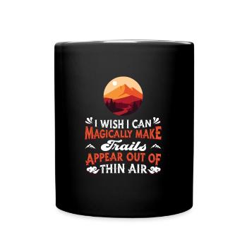 Wandern Trekking Wanderer - Tasse einfarbig - Schwarz - Vorne