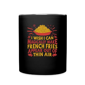 Pommes Frites French Fries Fritten - Tasse einfarbig - Schwarz - Vorne