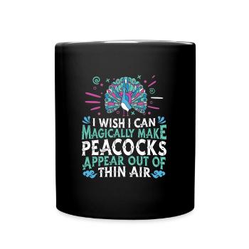 Peacock Bird - Full Colour Mug - black - Front