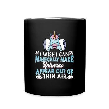 Einhorn Unicorn - Tasse einfarbig - Schwarz - Vorne