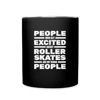 Rollschuhe Laufen Roller Skates - Tasse einfarbig - Schwarz - Vorne