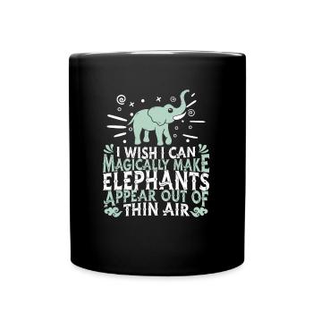Éléphant - Mug uni - noir - Devant