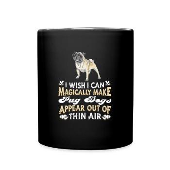 Mops Hund - Tasse einfarbig - Schwarz - Vorne