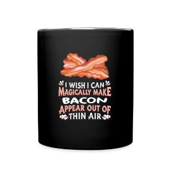 Bacon Speck Frühstück - Tasse einfarbig - Schwarz - Vorne