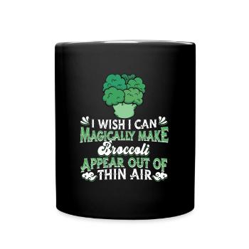 Broccoli Vegetables Vegan Vegetarian - Full Colour Mug - black - Front