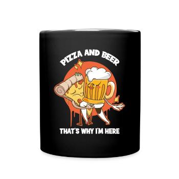 Beer And Pizza Pizza Gift - Full Colour Mug - black - Front