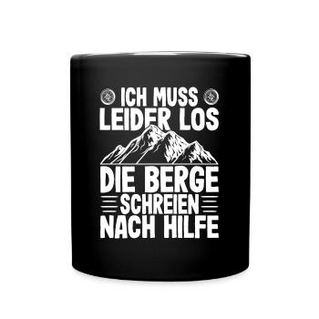 Bergsteiger Wanderer Bergsteigen - Tasse einfarbig - Schwarz - Vorne